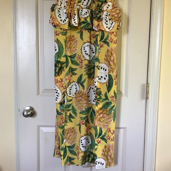 FARM RIO Biriba Sleeveless Midi Dress Yellow SZ XL - Picture 6 of 16